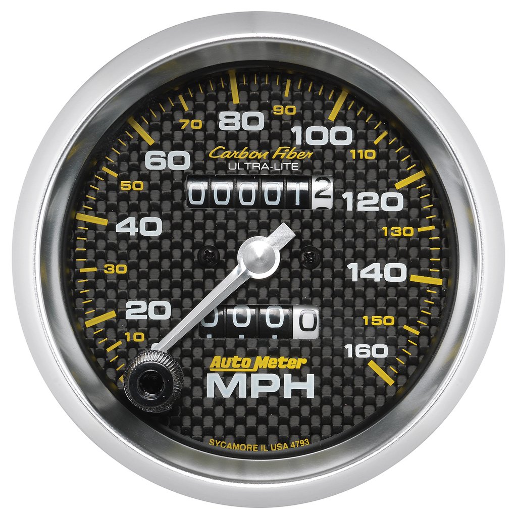 AutoMeter 3-3/8" SPEEDOMETER, 0-160 MPH, MECHANICAL, CARBON FIBER