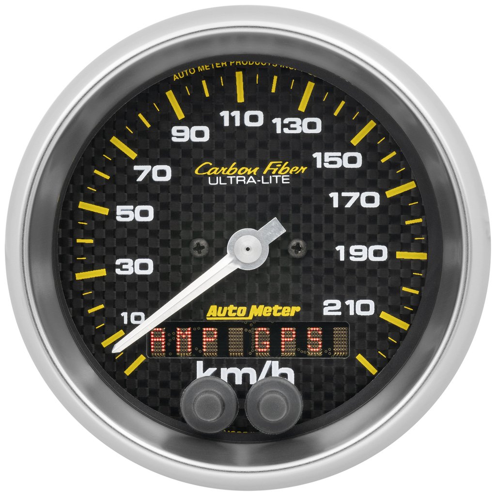 AutoMeter 3-3/8" GPS SPEEDOMETER, 0-225 KM/H, CARBON FIBER