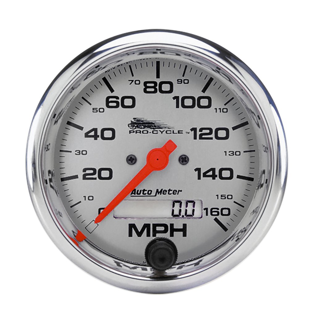 AutoMeter 3-3/4" SPEEDOMETER, 0-160 MPH, ELECTRIC, SILVER, PRO-CYCLE
