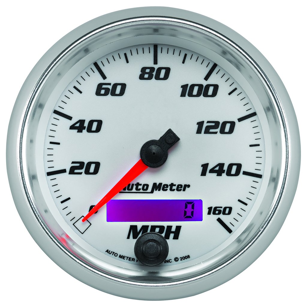 AutoMeter 3-3/8" SPEEDOMETER, 0-160 MPH, ELECTRIC, WHITE, PRO-CYCLE