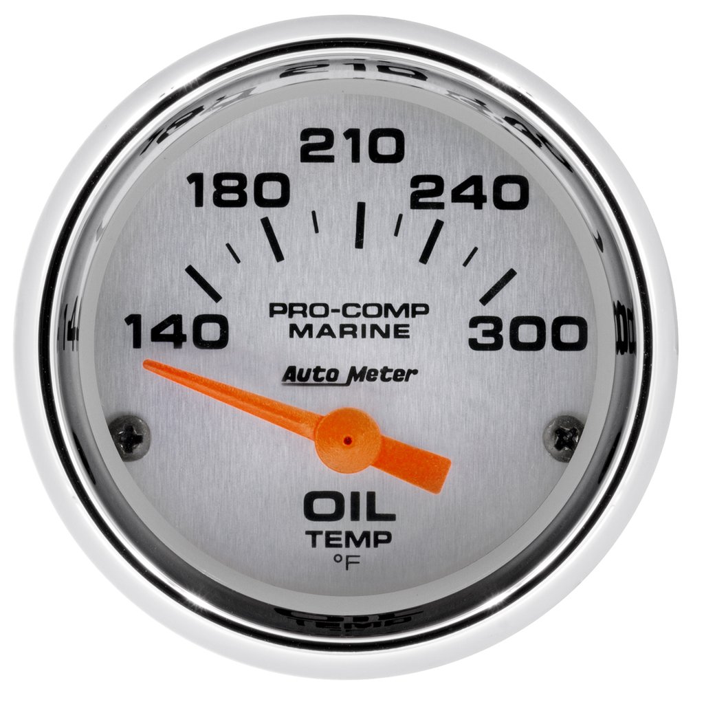 AutoMeter 2-1/16" OIL TEMPERATURE, 140-300 °F, AIR-CORE, MARINE CHROME