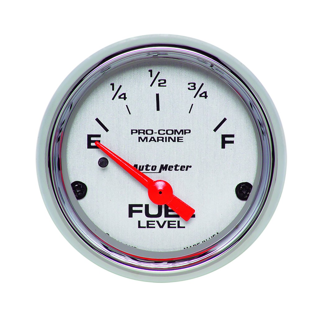 AutoMeter 2-1/16" FUEL LEVEL, 240-33 Ω, AIR-CORE, MARINE CHROME