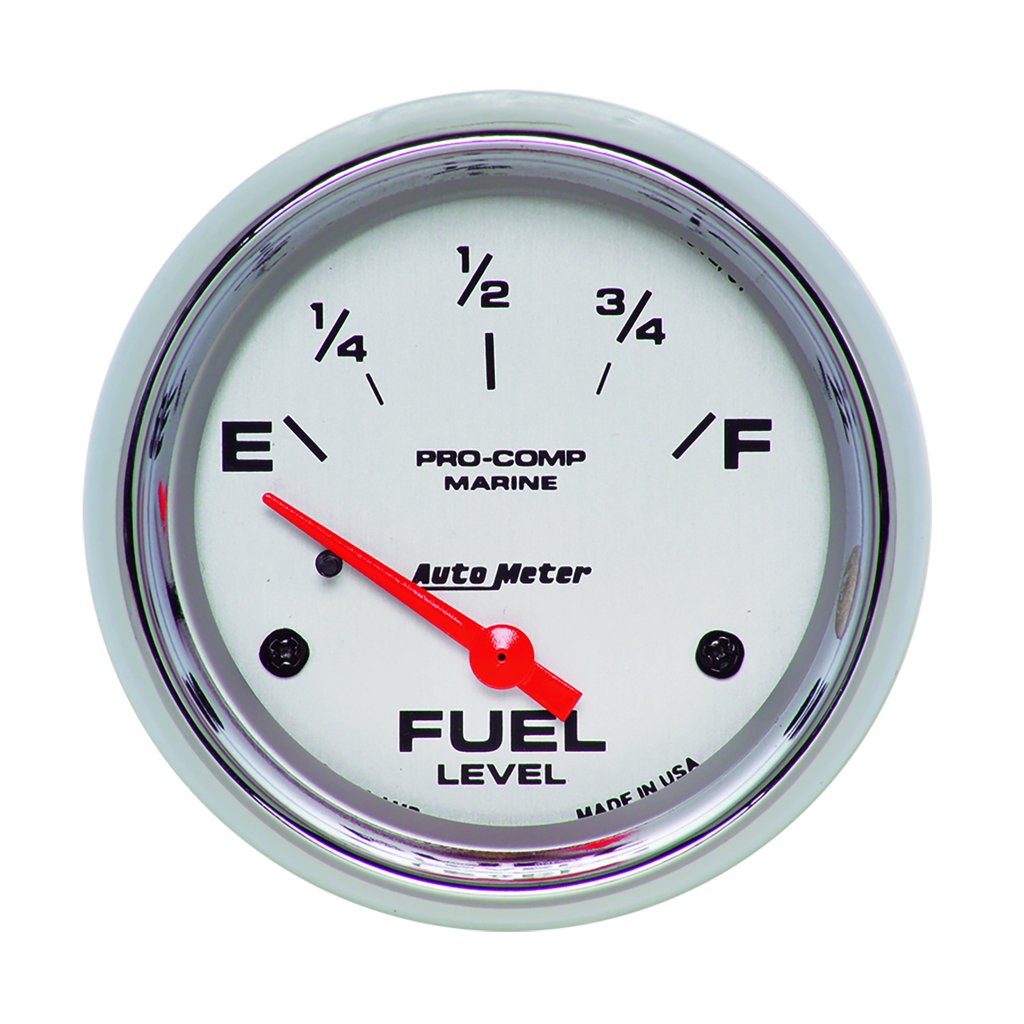AutoMeter 2-5/8" FUEL LEVEL, 240-33 Ω, AIR-CORE, MARINE CHROME