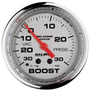 AutoMeter 2-5/8" VACUUM/BOOST, 30 IN HG/20 PSI, MECHANICAL, MARINE CHROME