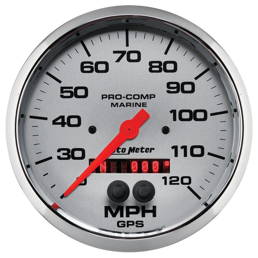 AutoMeter 5" GPS SPEEDOMETER, 0-120 MPH, MARINE CHROME