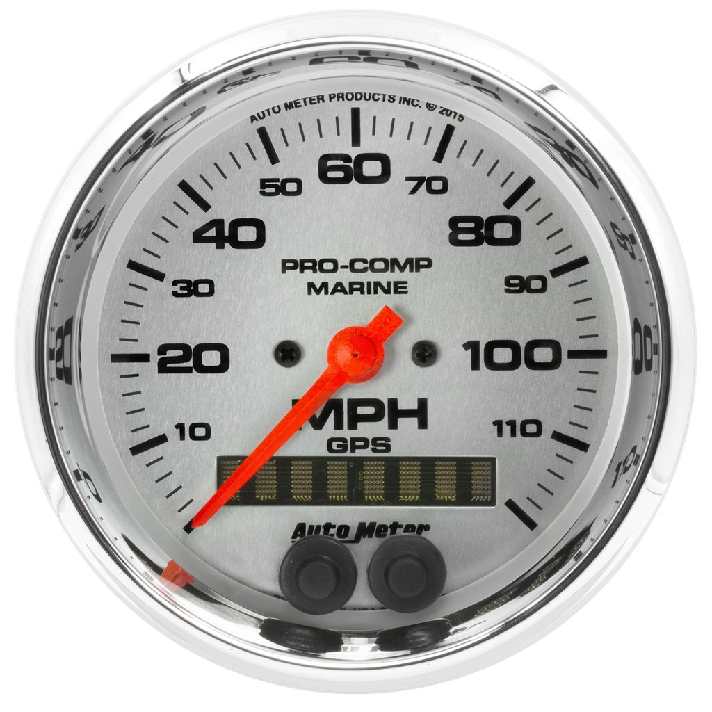 AutoMeter 3-3/8" GPS SPEEDOMETER, 0-120 MPH, MARINE CHROME