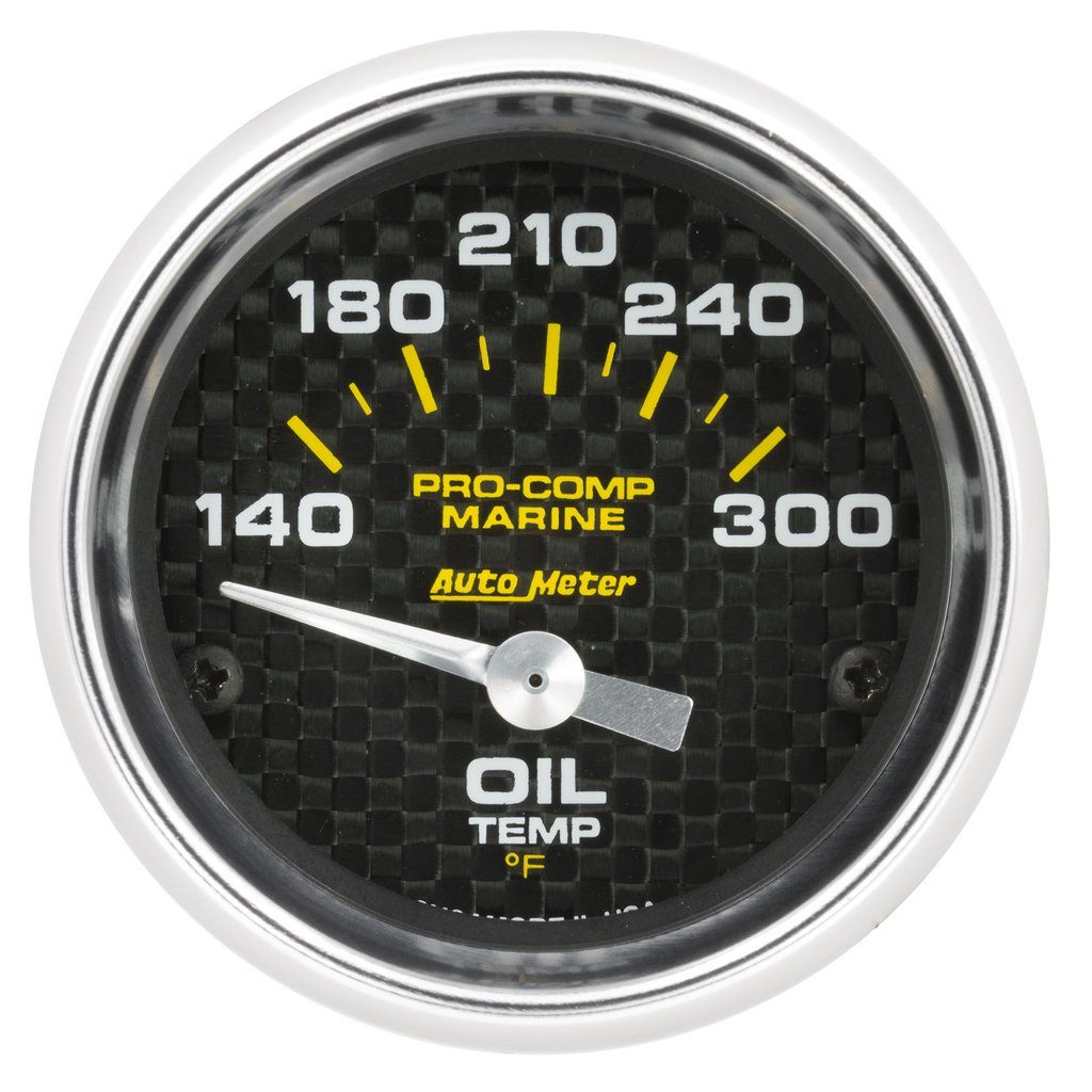 AutoMeter 2-1/16" OIL TEMPERATURE, 140-300 °F, AIR-CORE, MARINE CARBON FIBER