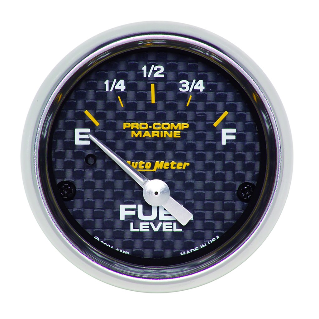 AutoMeter 2-1/16" FUEL LEVEL, 240-33 Ω, MARINE CARBON FIBER