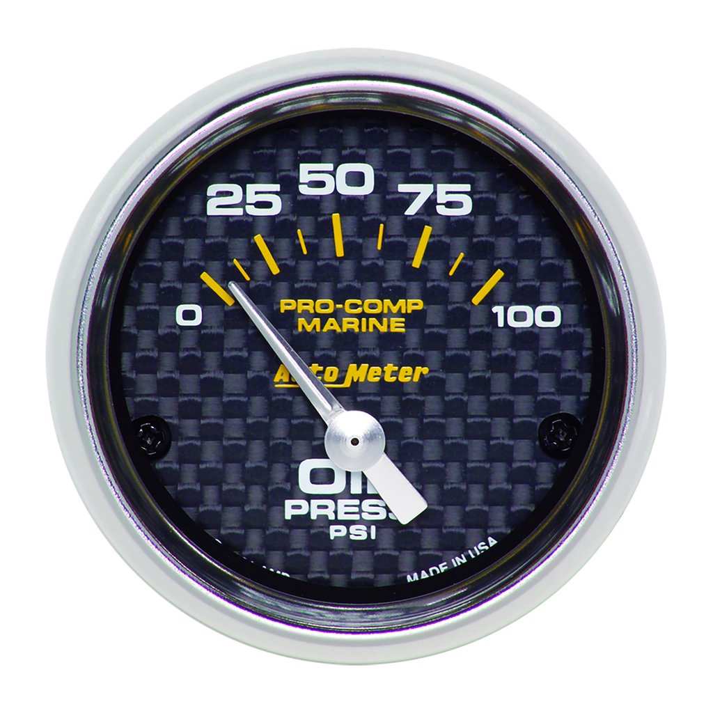 AutoMeter 2-1/16" OIL PRESSURE, 0-100 PSI, AIR-CORE, AIR-CORE, MARINE CARBON FIBER