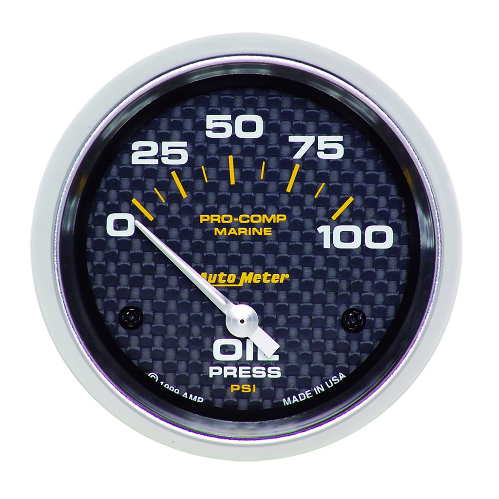 AutoMeter 2-5/8" OIL PRESSURE, 0-100 PSI, AIR-CORE, AIR-CORE, MARINE CARBON FIBER