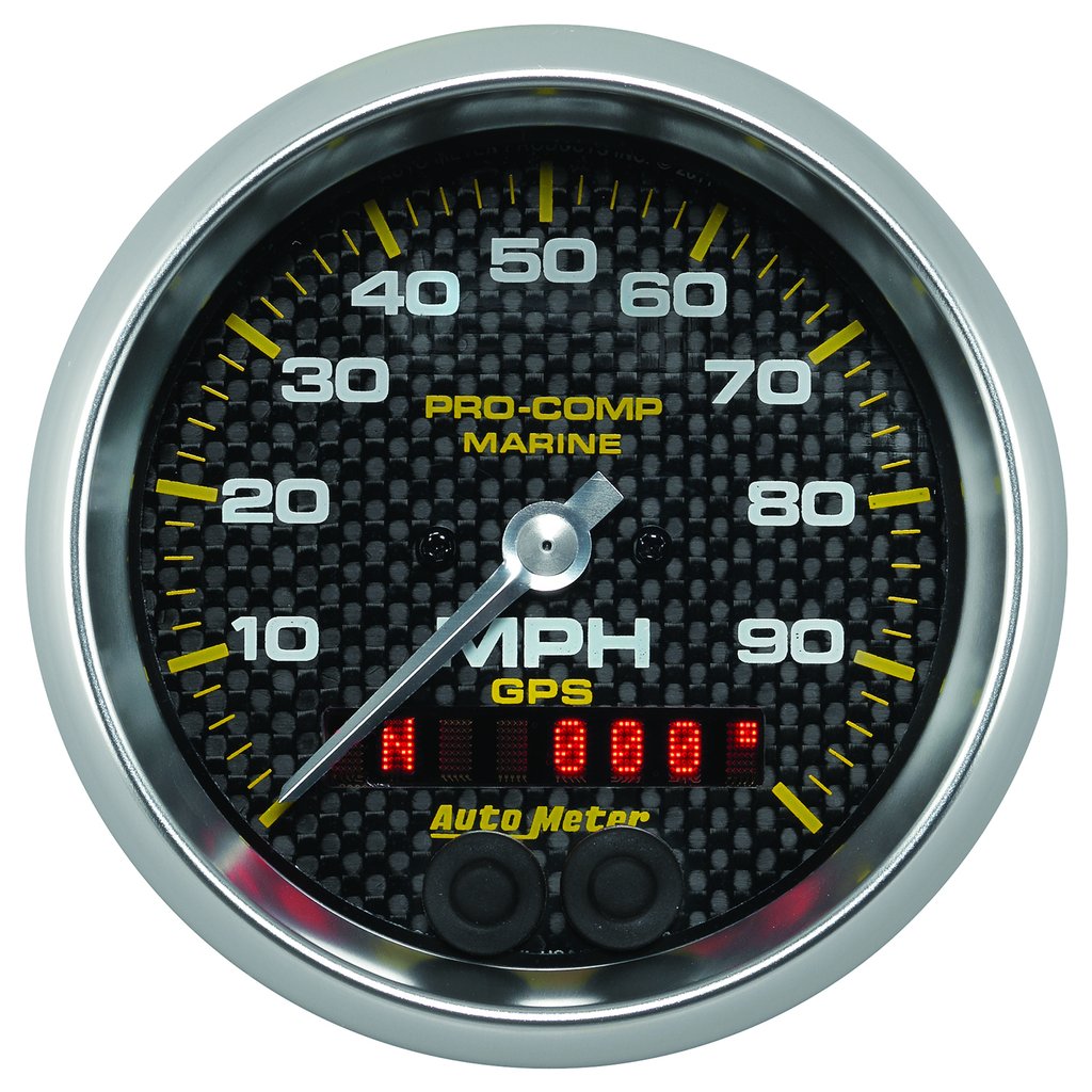 AutoMeter 3-3/8" GPS SPEEDOMETER, 0-100 MPH, MARINE CARBON FIBER