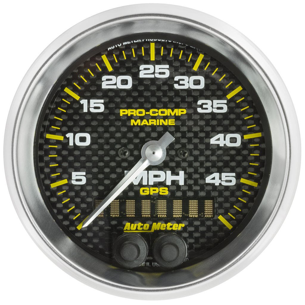 AutoMeter 3-3/8" GPS SPEEDOMETER, 0-50 MPH, MARINE CARBON FIBER