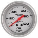 AutoMeter 2-5/8" OIL PRESSURE, 0-100 PSI, MECHANICAL, MARINE SILVER