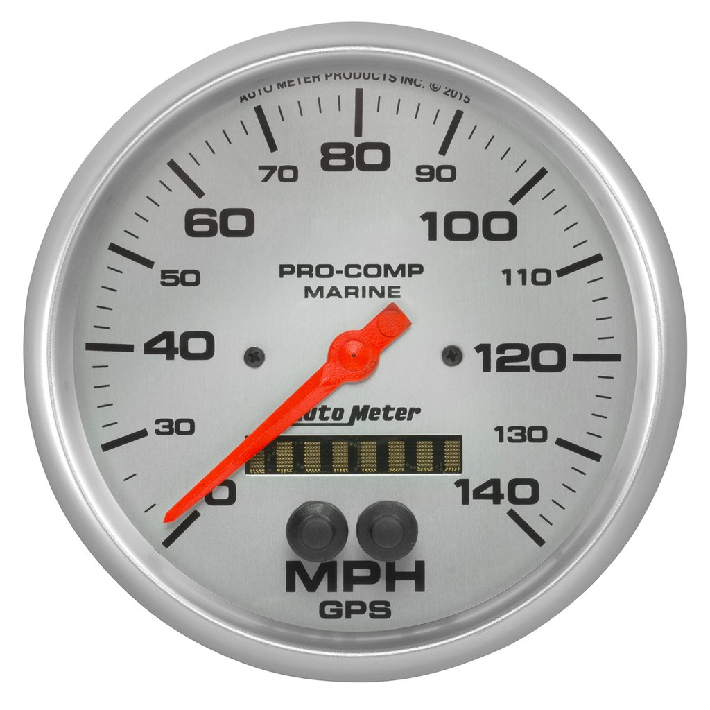 AutoMeter 5" GPS SPEEDOMETER, 0-140 MPH, MARINE SILVER