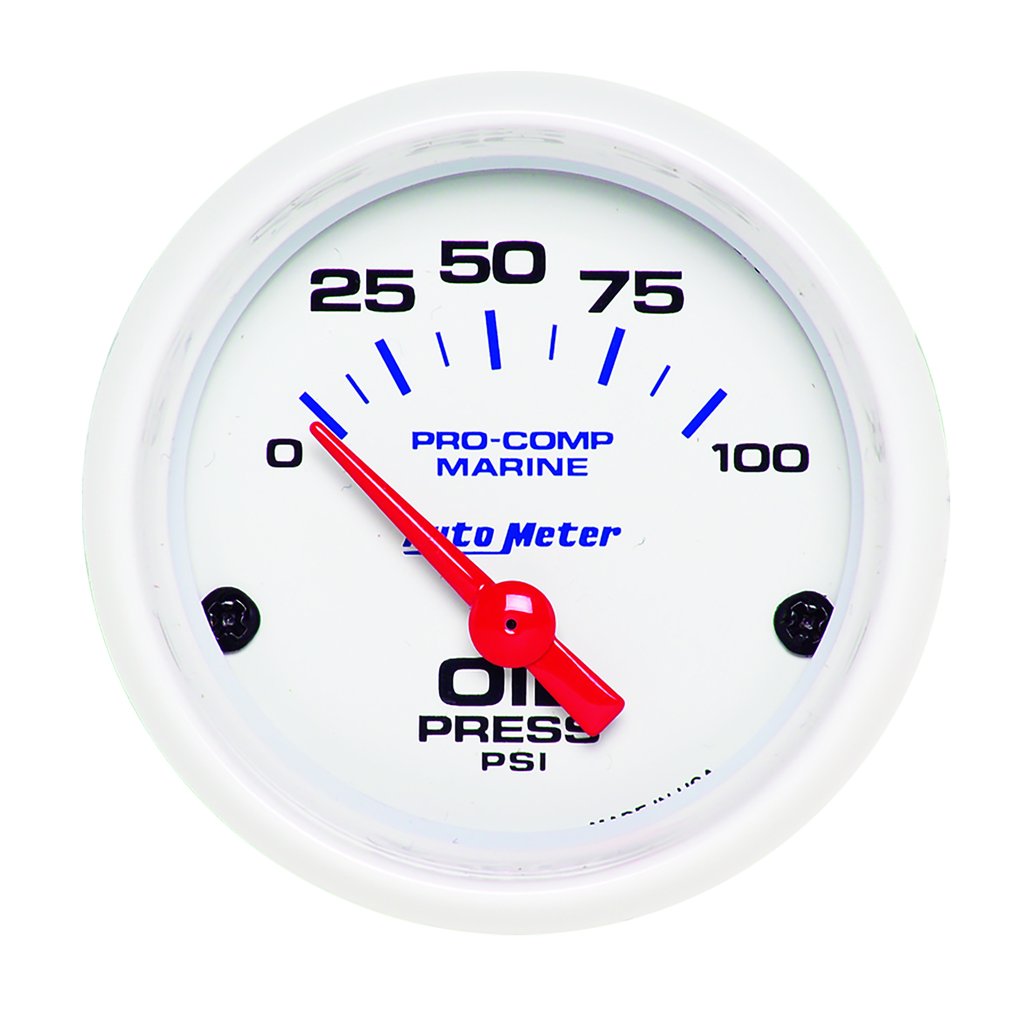 AutoMeter 2-1/16" OIL PRESSURE, 0-100 PSI, AIR-CORE, AIR-CORE, MARINE WHITE