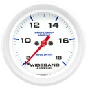 AutoMeter 2-5/8" WIDEBAND AIR/FUEL RATIO, ANALOG, 8:1-18:1 AFR, MARINE WHITE