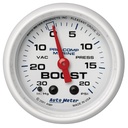 AutoMeter 2-1/16" VACUUM/BOOST, 30 IN HG/20 PSI, MECHANICAL, MARINE WHITE