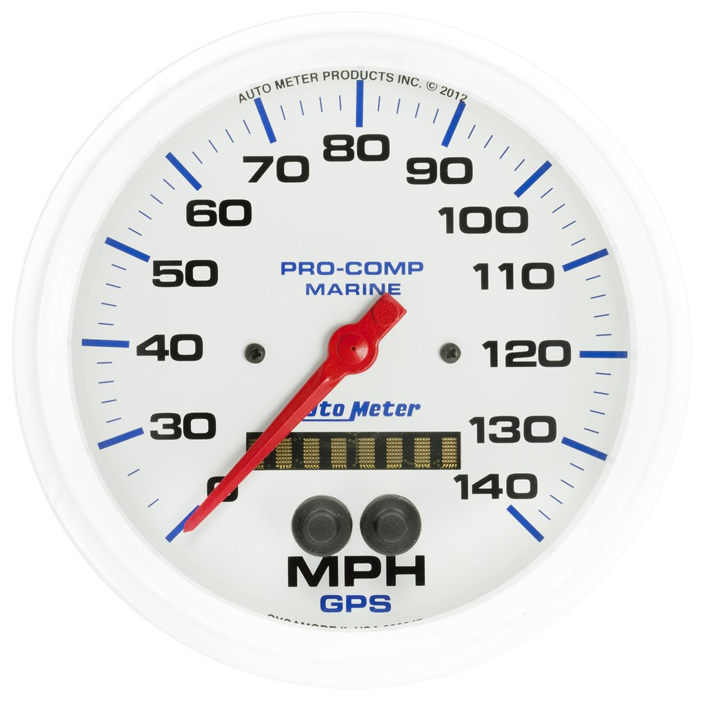 AutoMeter 5" GPS SPEEDOMETER, 0-140 MPH, MARINE WHITE