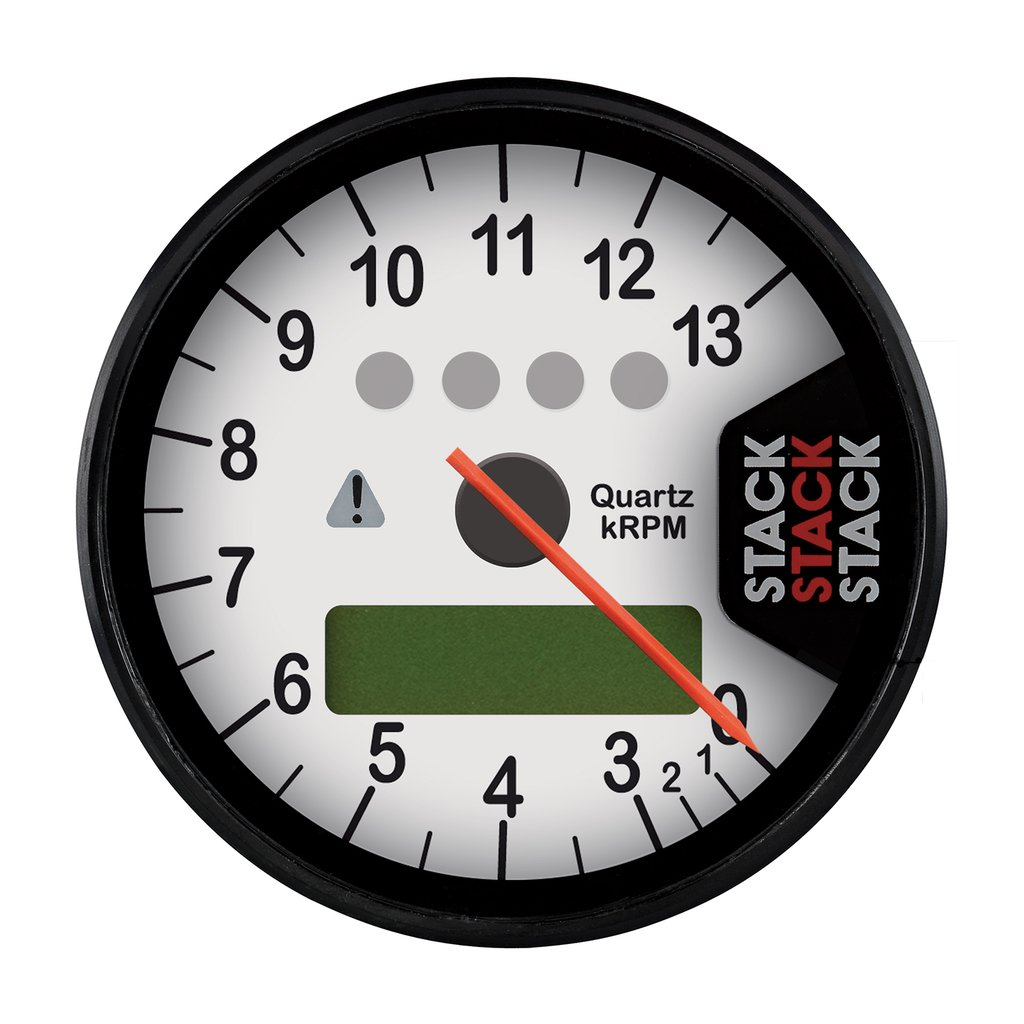 AutoMeter DISPLAY TACHOMETER, WHITE, 0-3-13K RPM
