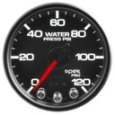 AutoMeter 2-1/16" WATER PRESSURE, 0-120 PSI, STEPPER MOTOR, SPEK-PRO, BLACK DIAL, BLACK BEZEL, CLEAR LENS
