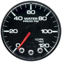 AutoMeter 2-1/16" WATER PRESSURE, 0-120 PSI, STEPPER MOTOR, SPEK-PRO, NO O-RING, BLACK DIAL, BLACK BEZEL, CLEAR LENS