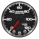 AutoMeter 2-1/16" WATER PRESSURE, 0-120 PSI, STEPPER MOTOR, SPEK-PRO, BLACK DIAL, CHROME BEZEL, CLEAR LENS