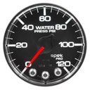 AutoMeter 2-1/16" WATER PRESSURE, 0-120 PSI, STEPPER MOTOR, SPEK-PRO, BLACK DIAL, CHROME BEZEL, FLAT ANTIGLARE LENS