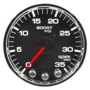 AutoMeter 2-1/16" BOOST, 0-35 PSI, STEPPER MOTOR, SPEK-PRO, BLACK DIAL, CHROME BEZEL, CLEAR LENS