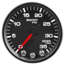 AutoMeter 2-1/16" BOOST, 0-35 PSI, STEPPER MOTOR, SPEK-PRO, BLACK DIAL, BLACK BEZEL, CLEAR LENS