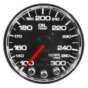 AutoMeter 2-1/16" OIL TEMPERATURE, 100-300 °F, STEPPER MOTOR, SPEK-PRO, BLACK DIAL, CHROME BEZEL, CLEAR LENS
