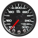 AutoMeter 2-1/16" OIL TEMPERATURE, 100-300 °F, STEPPER MOTOR, SPEK-PRO, BLACK DIAL, BLACK BEZEL, CLEAR LENS