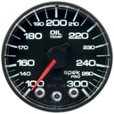 AutoMeter 2-1/16" OIL TEMPERATURE, 100-300 °F, STEPPER MOTOR, SPEK-PRO, BLACK DIAL, BLACK BEZEL, FLAT ANTIGLARE LENS