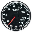 AutoMeter 2-1/16" NITROUS PRESSURE, 0-1600 PSI, STEPPER MOTOR, SPEK-PRO, BLACK DIAL, CHROME BEZEL, CLEAR LENS