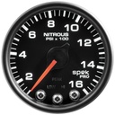 AutoMeter 2-1/16" NITROUS PRESSURE, 0-1600 PSI, STEPPER MOTOR, SPEK-PRO, BLACK DIAL, BLACK BEZEL, CLEAR LENS