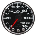 AutoMeter 2-1/16" OIL PRESSURE, 0-120 PSI, STEPPER MOTOR, SPEK-PRO, BLACK DIAL, CHROME BEZEL, CLEAR LENS