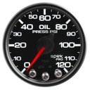AutoMeter 2-1/16" OIL PRESSURE, 0-120 PSI, STEPPER MOTOR, SPEK-PRO, BLACK DIAL, BLACK BEZEL, CLEAR LENS