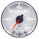AutoMeter 2-1/16" WATER PRESSURE, 0-120 PSI, STEPPER MOTOR, SPEK-PRO, WHITE DIAL, CHROME BEZEL, CLEAR LENS