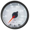 AutoMeter 2-1/16" BOOST, 0-35 PSI, STEPPER MOTOR, SPEK-PRO, WHITE DIAL, BLACK BEZEL, CLEAR LENS