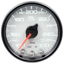 AutoMeter 2-1/16" OIL TEMPERATURE, 100-300 °F, STEPPER MOTOR, SPEK-PRO, WHITE DIAL, BLACK BEZEL, CLEAR LENS