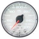 AutoMeter 2-1/16" OIL TEMPERATURE, 100-300 °F, STEPPER MOTOR, SPEK-PRO, WHITE DIAL, BLACK BEZEL, FLAT ANTIGLARE LENS