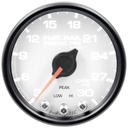 AutoMeter 2-1/16" FUEL RAIL PRESSURE, 3-30K PSI, STEPPER MOTOR, SPEK-PRO, WHITE DIAL, BLACK BEZEL, CLEAR LENS