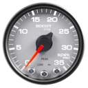 AutoMeter 2-1/16" BOOST, 0-35 PSI, STEPPER MOTOR, SPEK-PRO, SILVER DIAL, BLACK BEZEL, CLEAR LENS