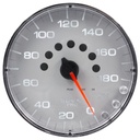 AutoMeter 5" SPEEDOMETER, 0-180 MPH, ELECTRIC, SPEK-PRO, SILVER DIAL, CHROME BEZEL, FLAT ANTIGLARE LENS
