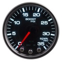 AutoMeter 2-1/16" BOOST, 0-35 PSI, STEPPER MOTOR, SPEK-PRO, BLACK DIAL, BLACK BEZEL, SMOKED LENS