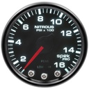 AutoMeter 2-1/16" NITROUS PRESSURE, 0-1600 PSI, STEPPER MOTOR, SPEK-PRO, BLACK DIAL, BLACK BEZEL, SMOKED LENS