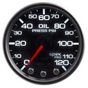 AutoMeter 2-1/16" OIL PRESSURE, 0-120 PSI, STEPPER MOTOR, SPEK-PRO, BLACK DIAL, BLACK BEZEL, SMOKED LENS