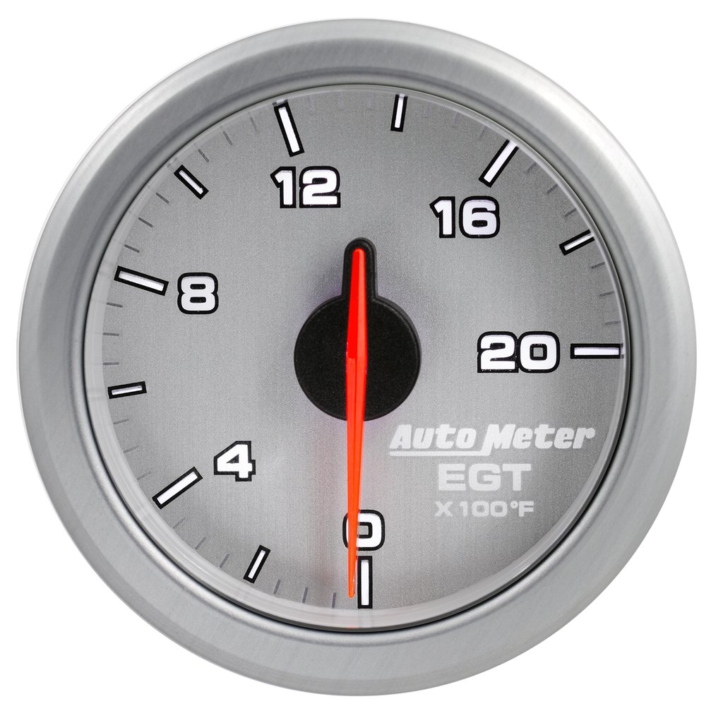 AutoMeter 2-1/16" E.G.T, 0-2000 °F, AIR-CORE, AIRDRIVE, SILVER