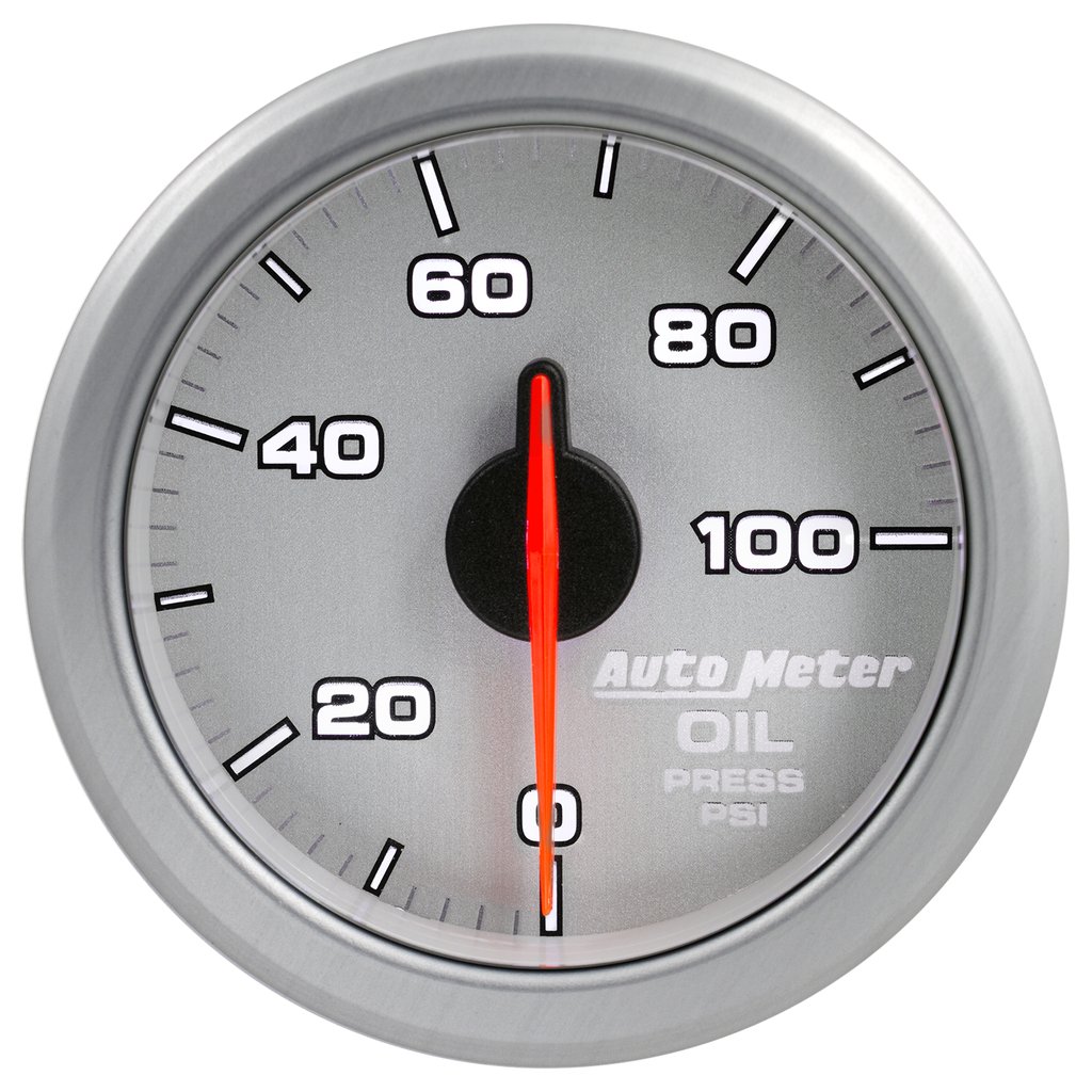AutoMeter 2-1/16" OIL PRESS, 0-100 PSI, AIR-CORE, AIRDRIVE, SILVER