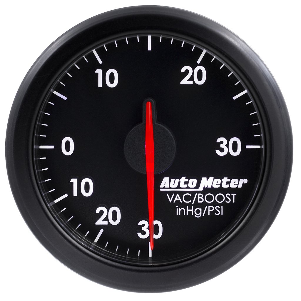 AutoMeter 2-1/16" BOOST/VAC, 30 IN HG/30 PSI, AIR-CORE, AIRDRIVE, BLACK