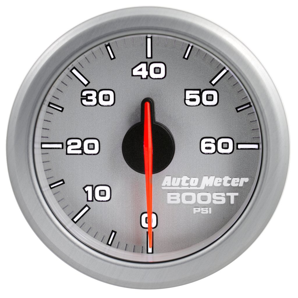 AutoMeter 2-1/16" BOOST, 0-60 PSI, AIR-CORE, AIRDRIVE, SILVER